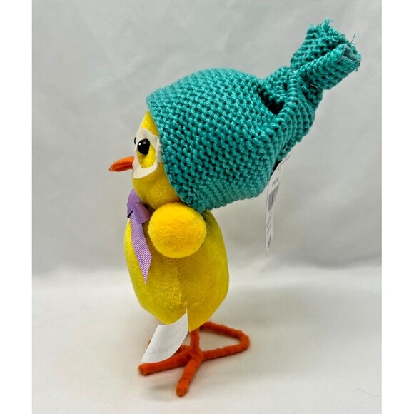 LITTLE HIPSTER CHICKEN~Decorative 7" Plush Figure w Glasses & Beanie Hat~ EASTER - Picture 3 of 10